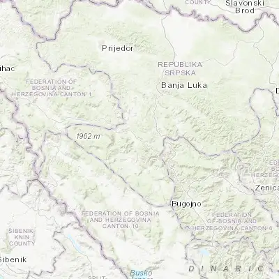 Map showing location of Podbrdo (44.441890, 17.014950)