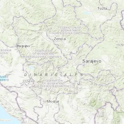 Map showing location of Polje (43.880140, 18.074520)