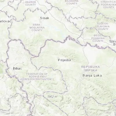 Map showing location of Prijedor (44.979910, 16.714010)
