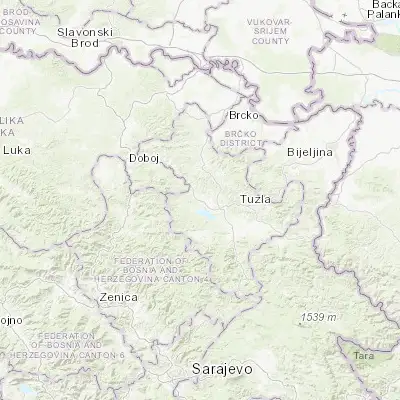 Map showing location of Puračić (44.545620, 18.478650)