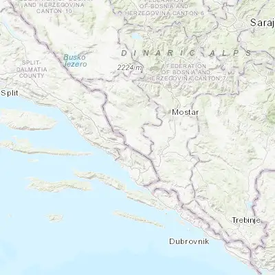 Map showing location of Radišići (43.223020, 17.540560)