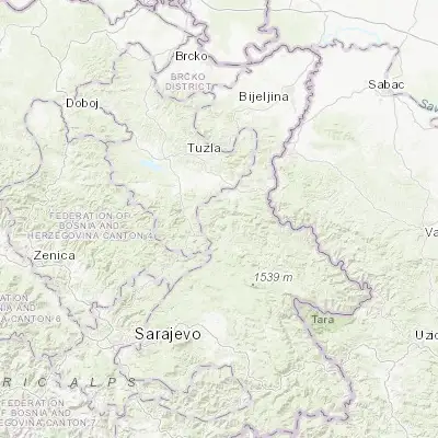Map showing location of Šekovići (44.298960, 18.855320)