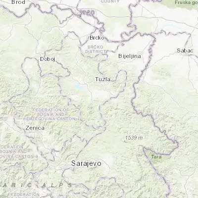 Map showing location of Svojat (44.395480, 18.738490)