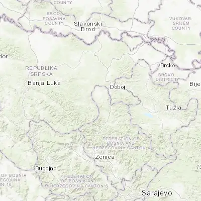 Map showing location of Tešanj (44.611910, 17.985520)