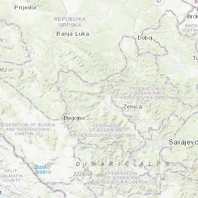 Map showing location of Travnik (44.226370, 17.665830)