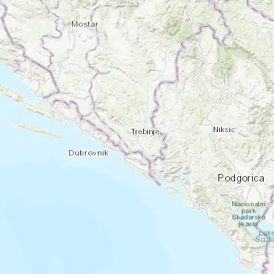 Map showing location of Trebinje (42.711970, 18.343620)