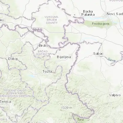 Map showing location of Ugljevik (44.677710, 19.033840)