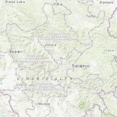 Map showing location of Visoko (43.988890, 18.178060)