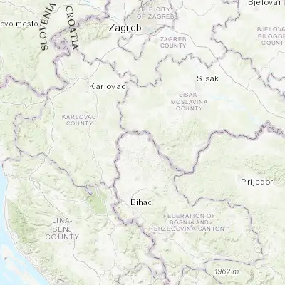 Map showing location of Vrnograč (45.163690, 15.954440)