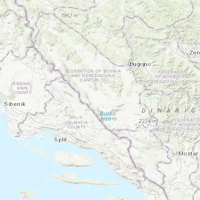 Map showing location of Zabrišće (43.792240, 16.942240)