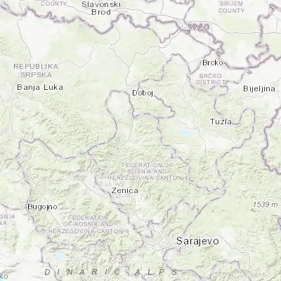 Map showing location of Zavidovići (44.445830, 18.149720)