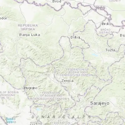 Map showing location of Željezno Polje (44.398750, 17.941030)