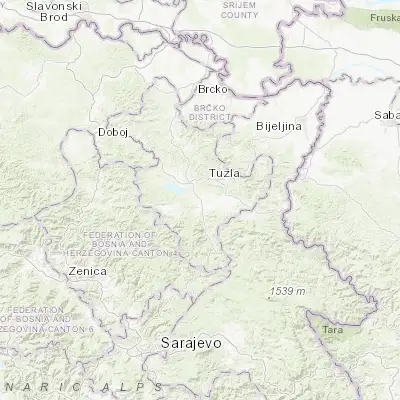 Map showing location of Živinice (44.449290, 18.649780)