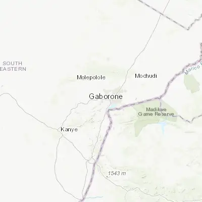 Map showing location of Gabane (-24.666670, 25.782220)