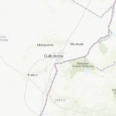 Map showing location of Gaborone (-24.654510, 25.908590)