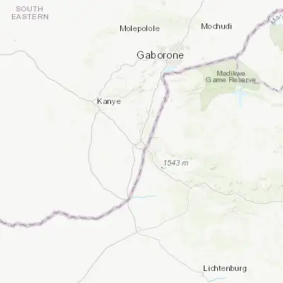 Map showing location of Lobatse (-25.224350, 25.677280)