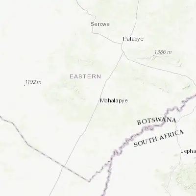 Map showing location of Mahalapye (-23.104070, 26.814210)