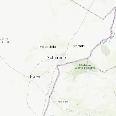 Map showing location of Mogoditshane (-24.626940, 25.865560)