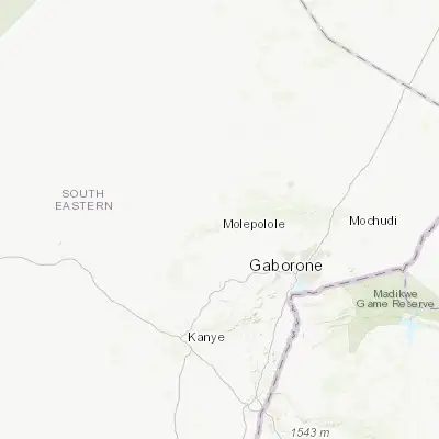 Map showing location of Molepolole (-24.406590, 25.495080)