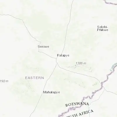 Map showing location of Palapye (-22.546050, 27.125070)