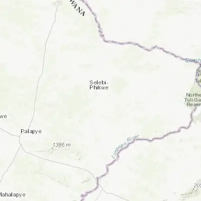 Map showing location of Sefophe (-22.183330, 27.966670)