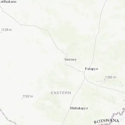 Map showing location of Serowe (-22.387540, 26.710770)