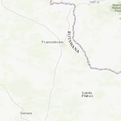 Map showing location of Tonota (-21.442360, 27.461530)