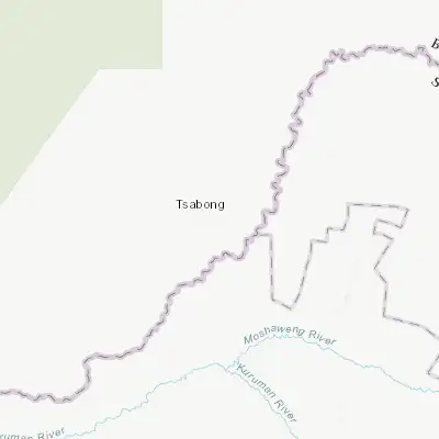 Map showing location of Tshabong (-26.050000, 22.450000)