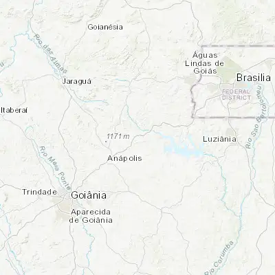 Map showing location of Abadiânia (-16.204170, -48.706940)