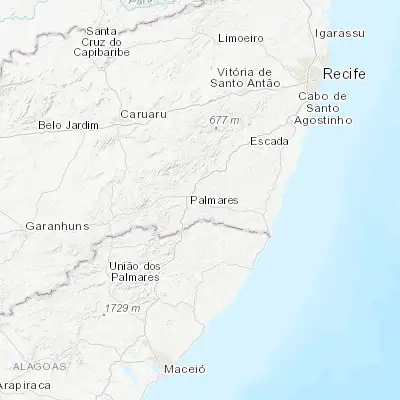 Map showing location of Água Preta (-8.707500, -35.530560)