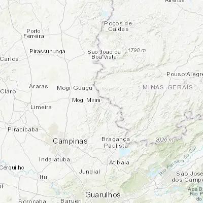 Map showing location of Águas de Lindóia (-22.476390, -46.632780)