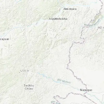 Map showing location of Águas Formosas (-17.082220, -40.935830)