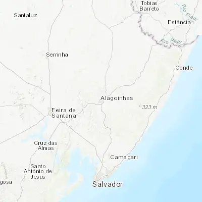 Map showing location of Alagoinhas (-12.135560, -38.419170)