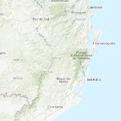 Map showing location of Anitápolis (-27.901940, -49.128610)