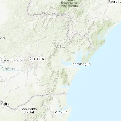 Map showing location of Antonina (-25.428610, -48.711940)