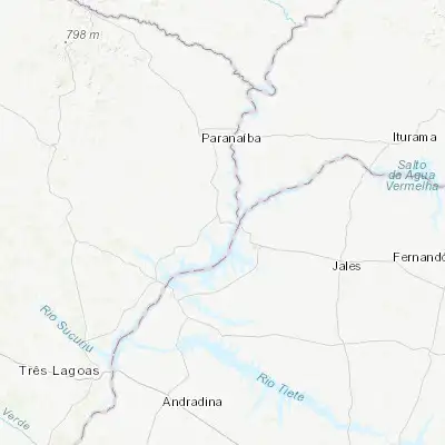 Map showing location of Aparecida do Taboado (-20.086670, -51.093610)
