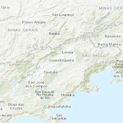 Map showing location of Aparecida (-22.846940, -45.229720)