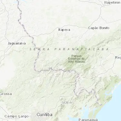 Map showing location of Apiaí (-24.509440, -48.842500)