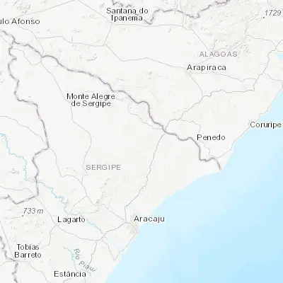 Map showing location of Aquidabã (-10.281390, -37.018610)