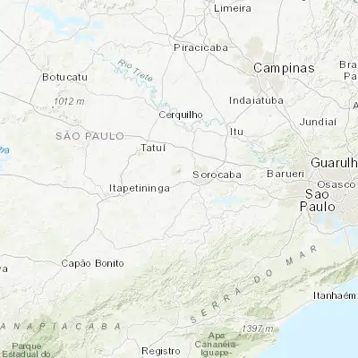Map showing location of Araçoiaba da Serra (-23.505280, -47.614170)