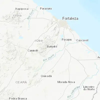 Map showing location of Aracoiaba (-4.371110, -38.814170)