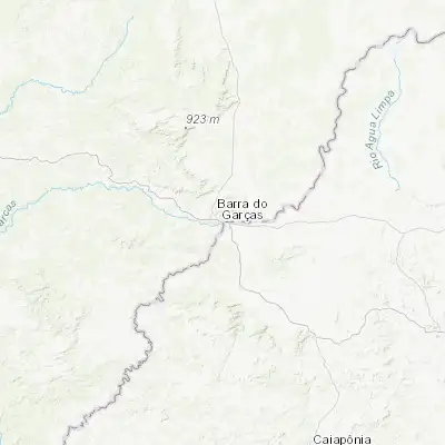 Map showing location of Aragarças (-15.897500, -52.250830)