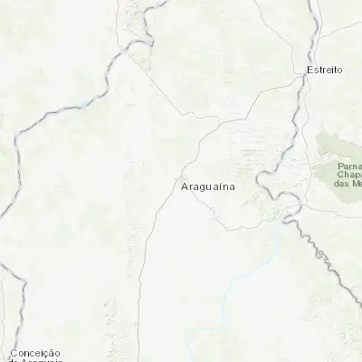 Map showing location of Araguaína (-7.191110, -48.207220)