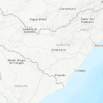 Map showing location of Arapiraca (-9.752500, -36.661110)