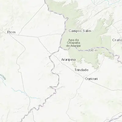 Map showing location of Araripina (-7.576110, -40.498330)