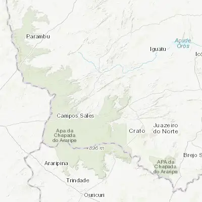 Map showing location of Assaré (-6.874440, -39.875000)