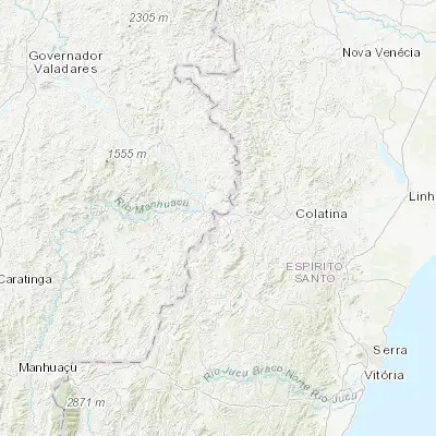 Map showing location of Baixo Guandu (-19.518890, -41.015830)