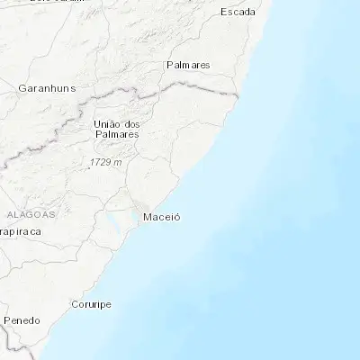 Map showing location of Barra de Santo Antônio (-9.404720, -35.507220)