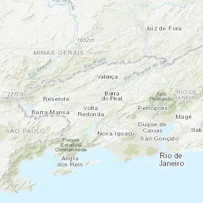 Map showing location of Barra do Piraí (-22.470000, -43.825560)