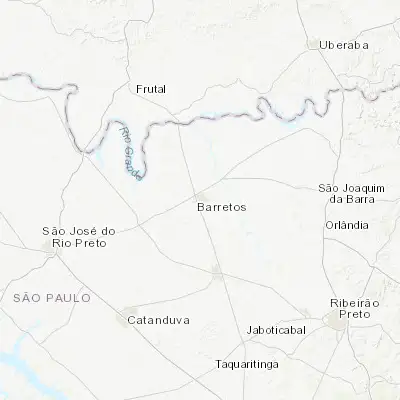 Map showing location of Barretos (-20.557220, -48.567780)